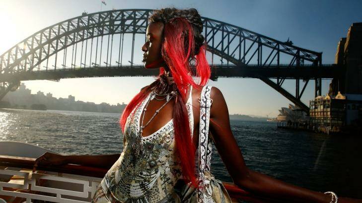 Sydney harbour served as a stunning backdrop for the designer's international guests. Photo: Brendon Thorne