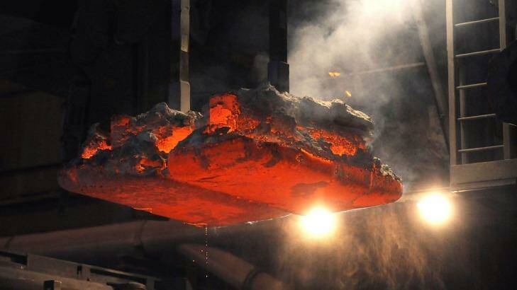 Aluminium smelting uses huge amounts of electricity. Photo: Joe Armao 