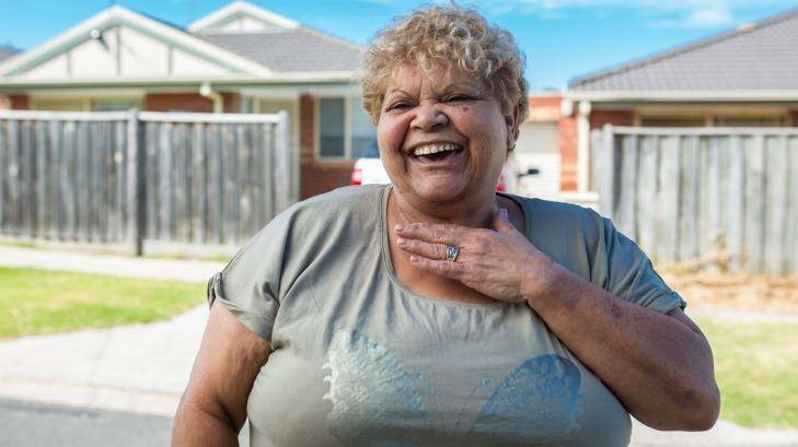 Pam Jackson has moved into one of the units given to Aboriginal Housing Victoria. Photo: Stefan Postles