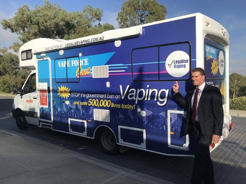 Cory Bernardi has boarded Vape Force One to call for the legalisation of e-cigarettes.
