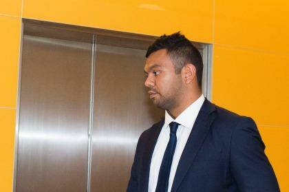 Drawn-out saga: Kurtley Beale enters his disciplinary hearing at ARU Headquarters in 2014. Photo: Christopher Pearce