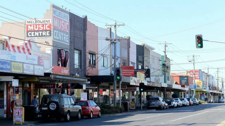 The shopping strip on North Road in Ormond, around the corner from the new station. Photo: Wayne Taylor