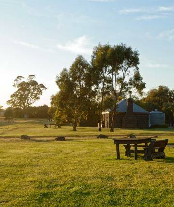 The Mount Sturgeon cottages sit at the end of the Grampians mountain range. Photo: Supplied