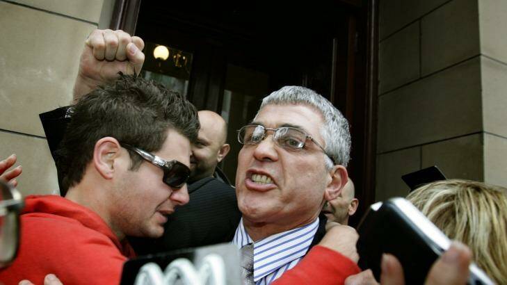 Mick Gatto walks free from the Supreme Court after being aquitted of murdering Andrew Veniamin in a Carlton restaurant in 2004 Photo: Angela Wylie