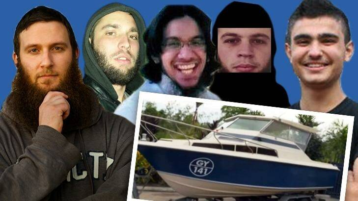 The five men who were allegedly intending to head to Indonesia in a small boat are  (from left) Musa Cerantonio, Paul Dacre, Shayden Thorne, Antonio Granata and Kadir Kaya.