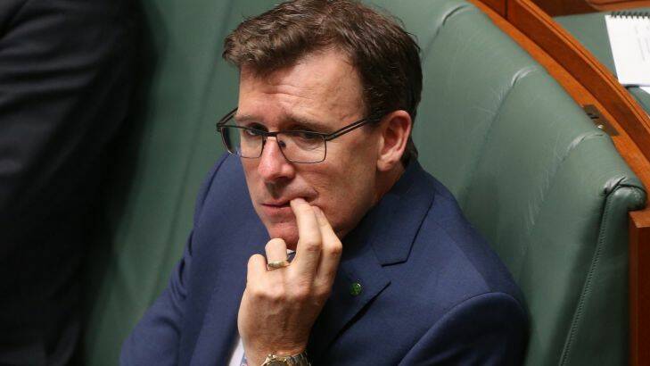 Minister Alan Tudge during question time at Parliament House in Canberra on Thursday 2 March 2017. Photo: Andrew Meares 