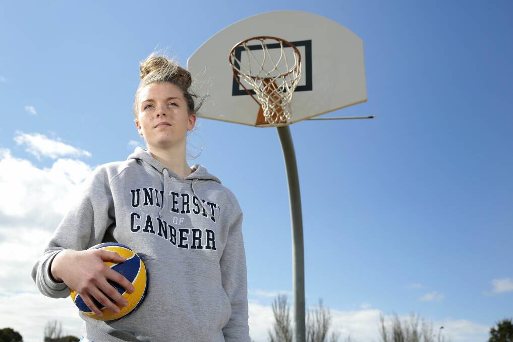 Sport.  Canberra Capitals player Abbey Wehrung has just been signed to the team. 16 September 2014. Canberra Times photo by Jeffrey Chan.