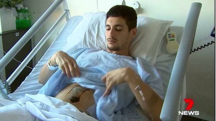 The attacker stabbed Luigi Spina in the side of his stomach. Photo: Channel Seven