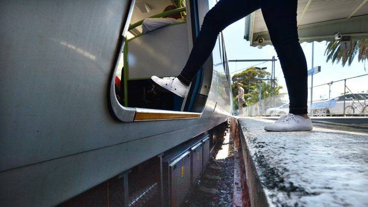 The large gap from the train to the platform at West Richmond station.  Photo: Joe Armao
