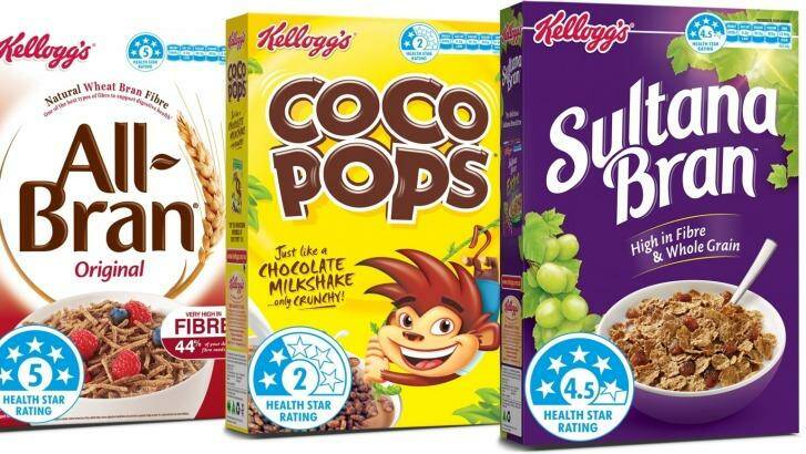 Shoppers will see health stars on Kellogg's cereal boxes from June. Photo: Supplied