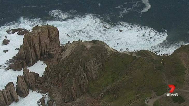 The couple had veered off the walking track when they became stranded. Photo: 7 News Melbourne