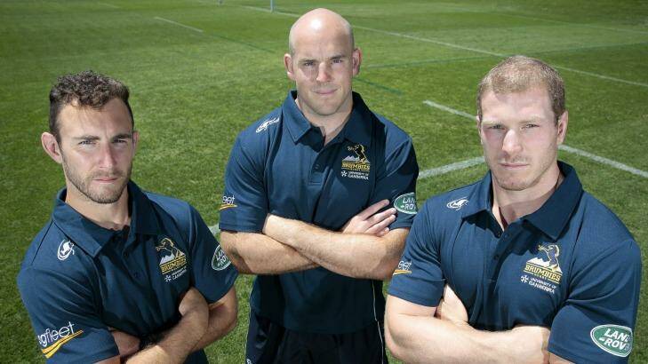 The Brumbies elevate Nic White and David Pocock into leadership group with Stephen Moore Photo: Jeffrey Chan
