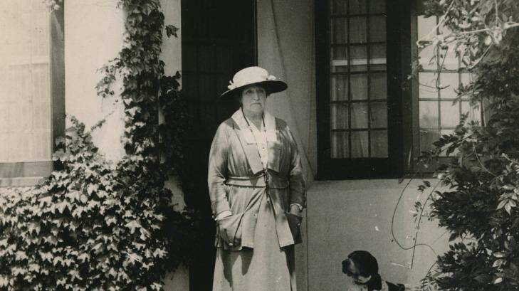 Dame Nellie Melba, pictured in 1931 on the front verandah at Coombe Cottage, Coldstream.  Photo: Argus Collection