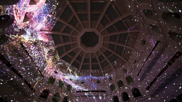The Reading Room Dome of the State Library of Victoria during White Night 2016. Photo: James Braund