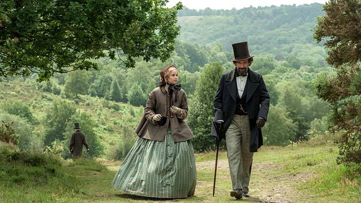 Felicity Jones and Ralph Fiennes in <em>The Invisible Woman</em>.