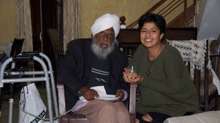 Melbourne chai maker Uppma Virdi (right) who founded the brand Chai Walli based on the recipe of her grandfather, Ayurvedic healer Pritam Singh Virdi  pictured in Chandigarh, in the Punjab, in India.  Photo: Supplied