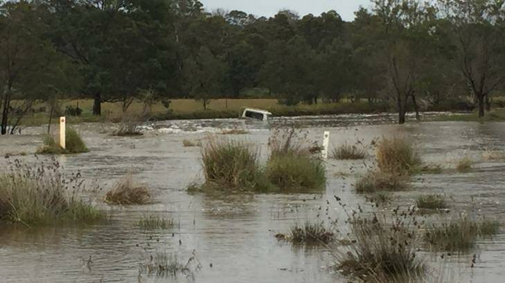 The submerged vehicle in Wallacedale. Photo: Supplied by Victoria Police