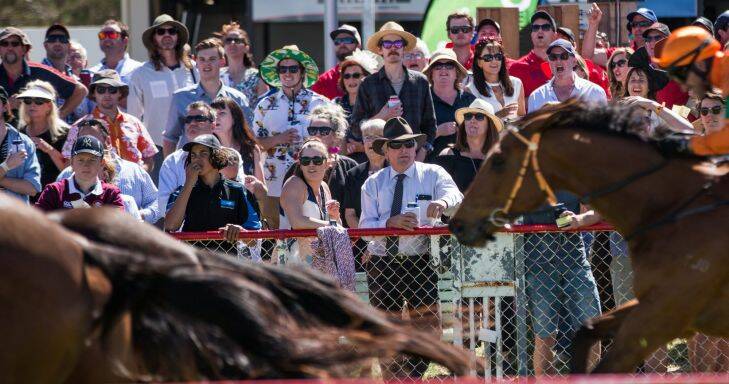 The Centenary running of the Manangatang Cup horse races for which the tiny town of Manangatang, near Swan Hill, swells from 300 people to 3000. 14th October 2017. Photo by Jason South