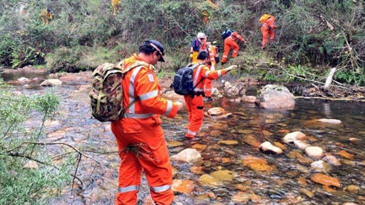 Searchers looking for Taddeo Haigh on Thursday. Photo: 7news