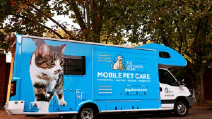The Lost Dogs Home mobile pet care van. Some members of the animal charity, deeply upset by developments, are considering cancelling bequests. Photo: supplied