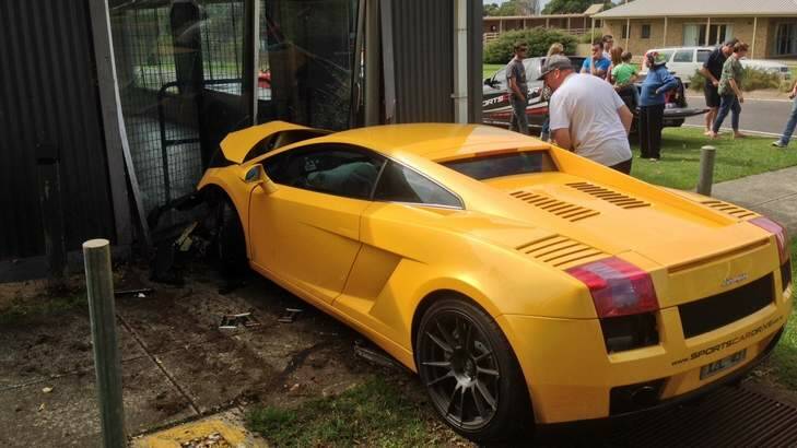 The rented Lamborghini. Photo: Supplied
