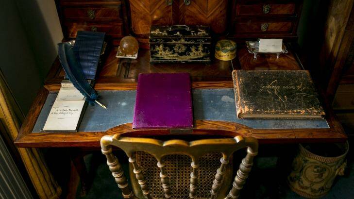 Writing desk in the "boudoir" of Dame Nellie Melba at Coombe Cottage, Coldstream. Photo: Eddie Jim