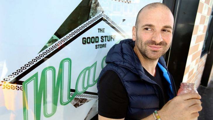 George Calombaris at soon-to-open Mastic wholefoods cafe in Kew. Photo: Angela Wylie