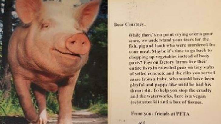 The passive aggressive letter PETA have sent to Court. Photo: Facebook