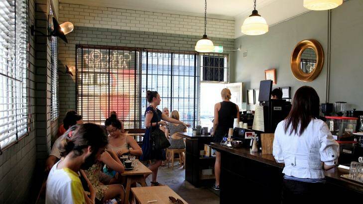The winner of the 2014 Good Food Guide Best Coffee, Coffee Alchemy on Addison Road, Marrickville.  Photo: Edwina Pickles