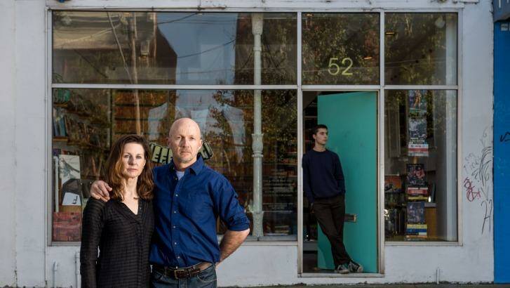 Bookhouse owners Ben Kemp and Margot McCartney, with son Bede McCartney-Kemp. Photo: Penny Stephens