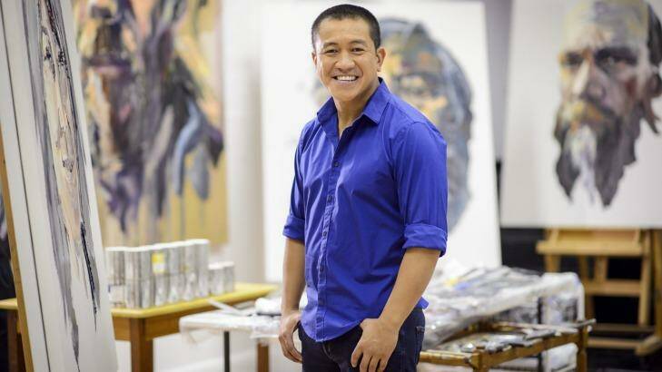 Anh Do delves deep into the lives of famous Australians as he paints their portrait.  Photo: Supplied