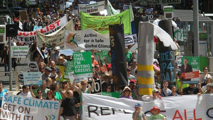 State election rally in 2010 calling on all political parties to replace Hazelwood.   Photo: Craig Sillitoe