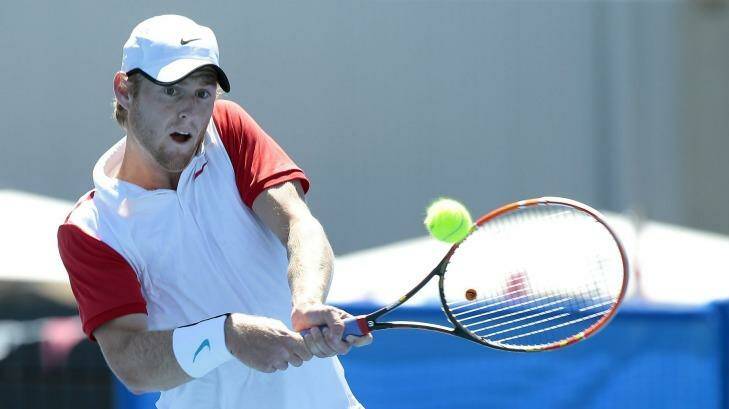 Luke Saville was dominant in a straight sets semi-final win over Robin Stanek at the Canberra International on Saturday.  Photo: Jeffrey Chan