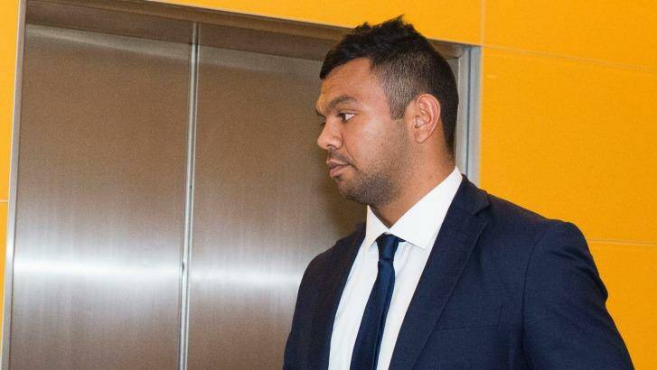 Drawn-out saga: Kurtley Beale enters his disciplinary hearing at ARU Headquarters in 2014. Photo: Christopher Pearce