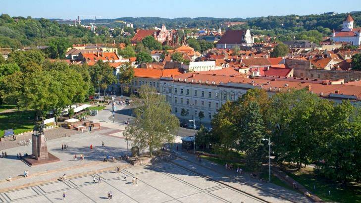 Cathedral Square and the old town, Vilnius. Photo: Andrew Bain