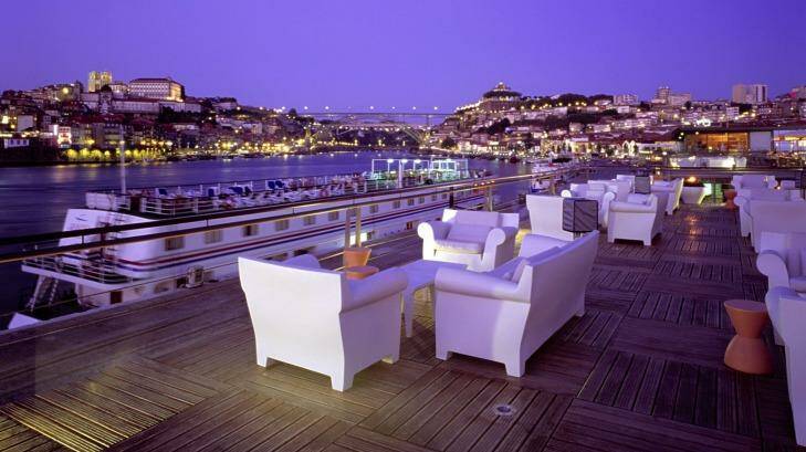 Admiring the views over Porto from the cruise-ship dock at Vila Nova de Gaia, Portugal.