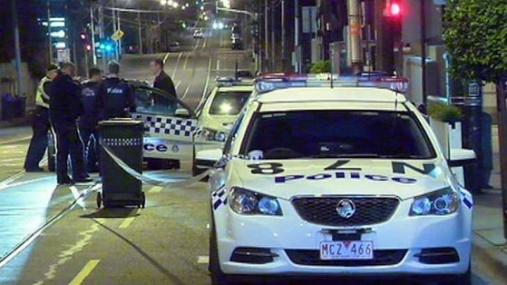 Police at the scene after a carjacking in Malvern this month. Photo: Twitter/ABC News