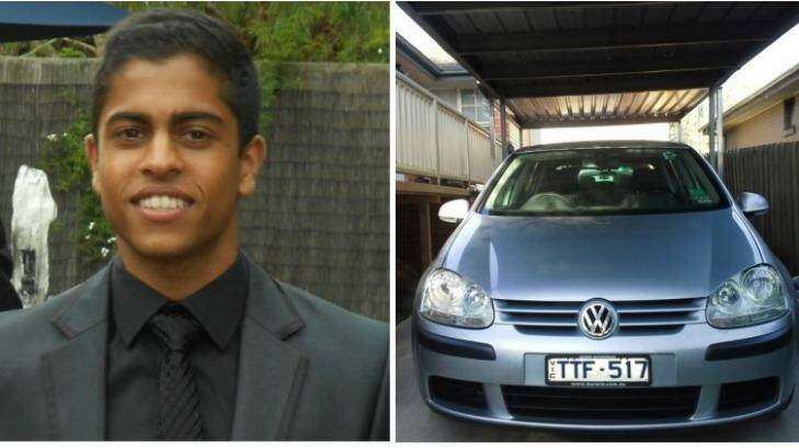 Police have release images of missing person Tej Chitnis and his car. Photo: Supplied
