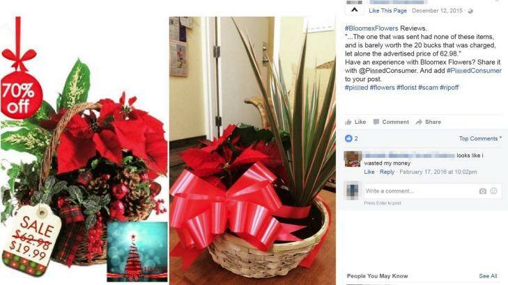 Bloomex customers complain on Facebook about shoddy flowers. Photo: Darbs Darby (Andrew Darby)