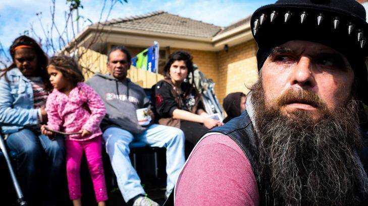 Squatters and their supporters at the Bendigo Street festival in Collingwood on Sunday. Photo: Chris Hopkins
