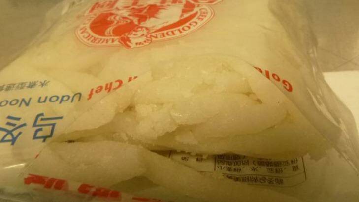 The drugs were in bags labelled 'Udon Noodles'. Photo: Supplied