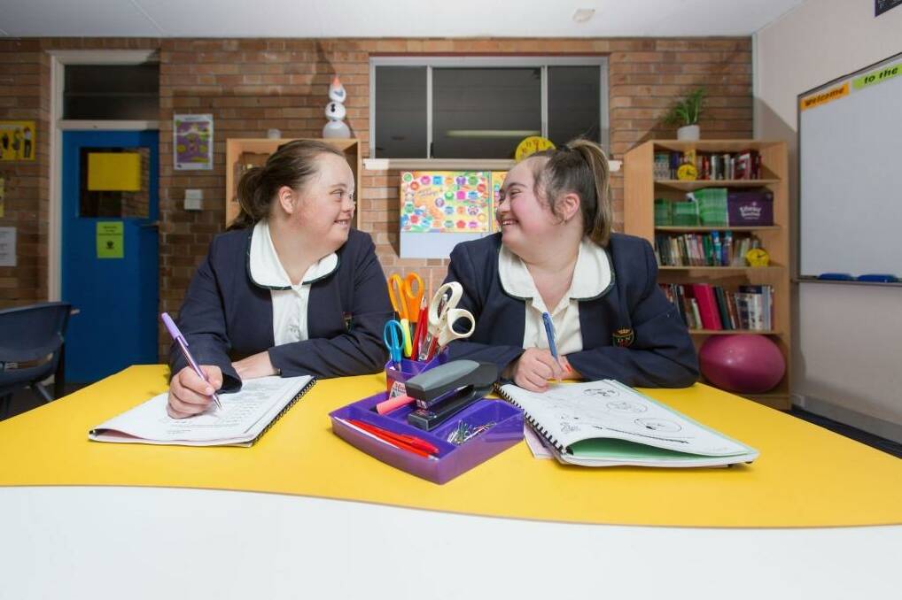 Marnie Stevens-Denholm and Lucy Weston are hard at work with their HSC. 