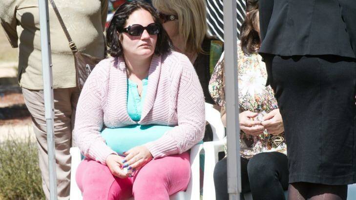 Peta-Ann Francis at the funeral of her daughter Nikki. Photo: Carmel Zaccone, Sunraysia Daily