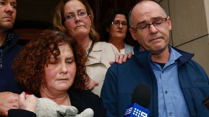 Patrick Cronin's parents Matt and Robyn speaks to the media outside the Supreme Court after Andrew Lee was granted bail.  Photo: Eddie Jim