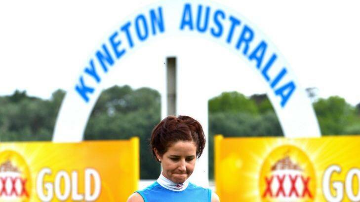 From Flemington to Kyneton: Michelle prepares to ride in another cup. Photo: Joe Armao