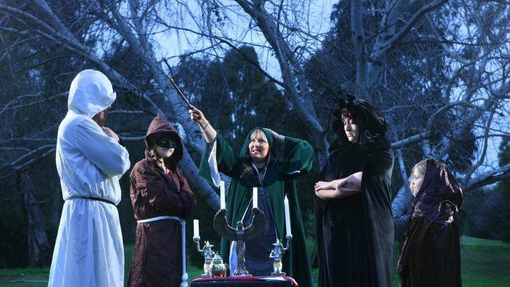 Described as 'Australia's celebrity psychic', Lizzy Rose (centre) claims to be the go-to witch for the rich and famous. Photo: Craig Sillitoe CSZ