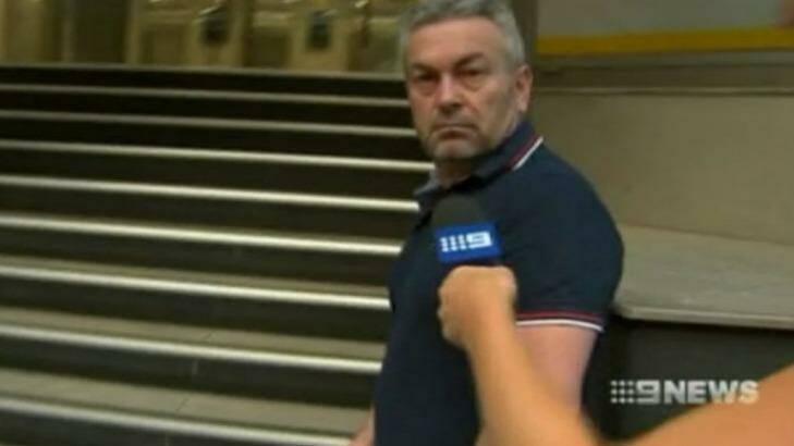 Borce Ristevski arriving at Rob Stary's offices on Wednesday. Photo: Channel Nine