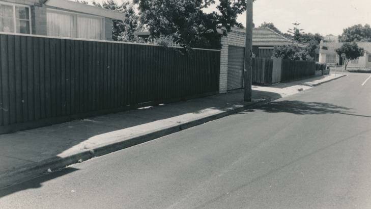 The body of six-year-old Kylie Maybury was found here, in Donald Street, Preston. She had been raped and possibly strangled.  Photo: Fairfax Photographic