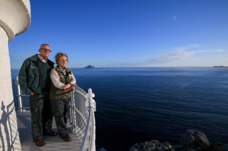 Renata and Colin Musson have an unusual lifestyle. They spend part of their time living in their Southbank apartment and part of the year as hosts and caretakers of the Wilsons Promontory lighthouse. 14 August 2017. The Age News. Photo: Eddie Jim.