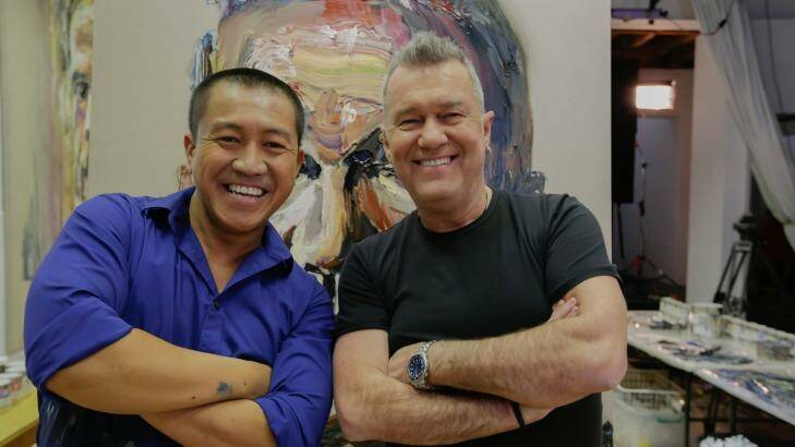 Anh Do with Jimmy Barnes for ABC's new show, Anh's Brush With Fame. Photo: Supplied